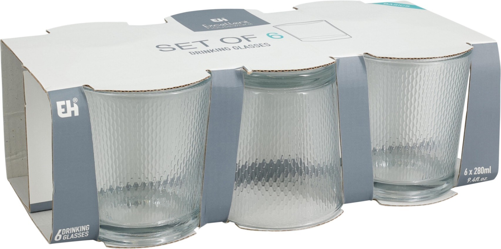 Verre, 280 ml, Lot de 6